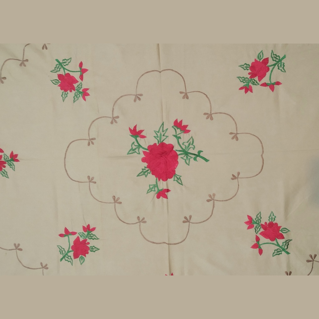 Laal Gulaab - Beige Bedsheet