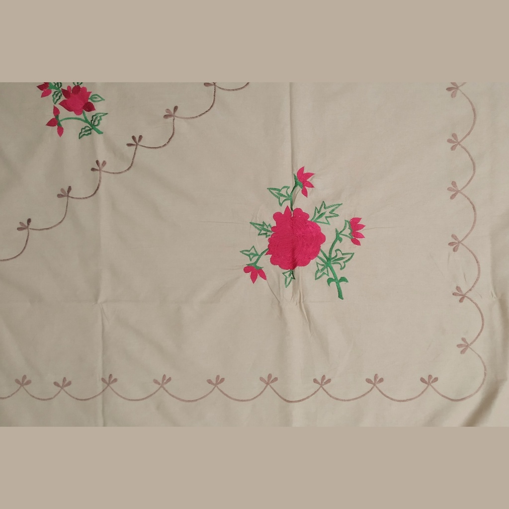 Laal Gulaab - Beige Bedsheet