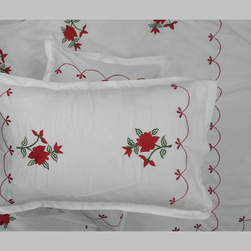 Laal Gulaab - White Bedsheet