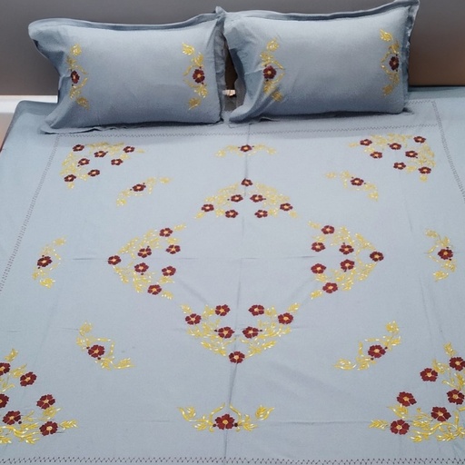 [GRYGLD01] Meghbalika - Cloudy Grey Bedsheet 