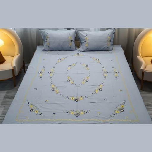 [GRYGDN01] Shyamoli - Misty Grey Bedsheet 