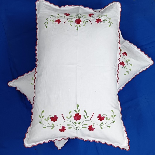 [REDPOP01] Poppy Floral Red Pillow Cover 