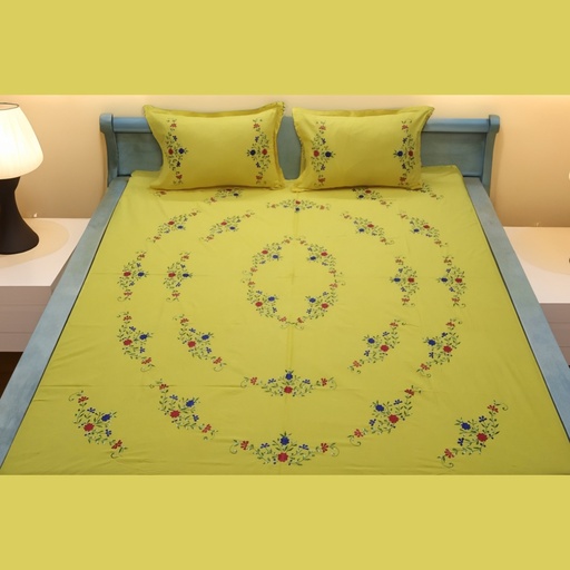 [GRDYLW01] Basonti - Garden Yellow Bedsheet 
