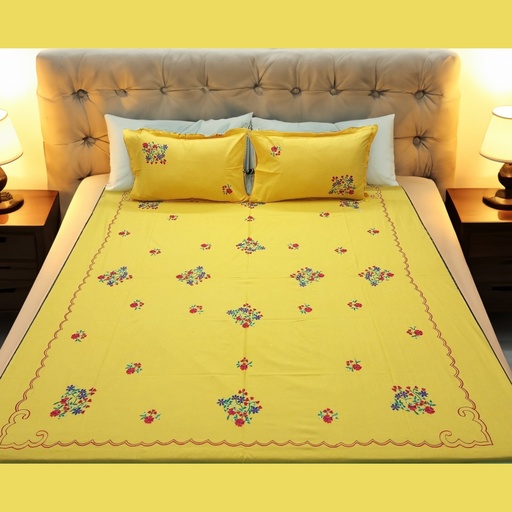 [SNHRTN01] Sunehri Raatein - Sunny Yellow Bedsheet 
