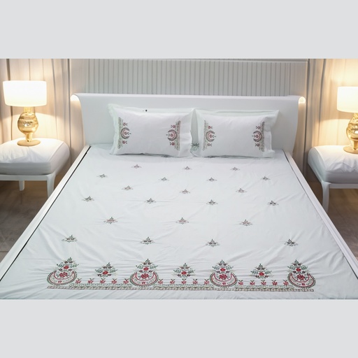 [WHTMNC01] Shaahi Sada - Monarch White Bedsheet 